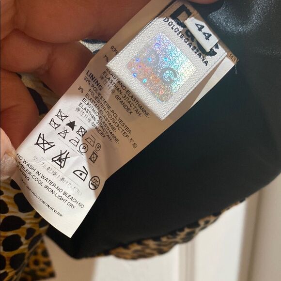 D&G Black & Gold Leopard Print Sleeveless Slip Dress - Picture 3 of 7